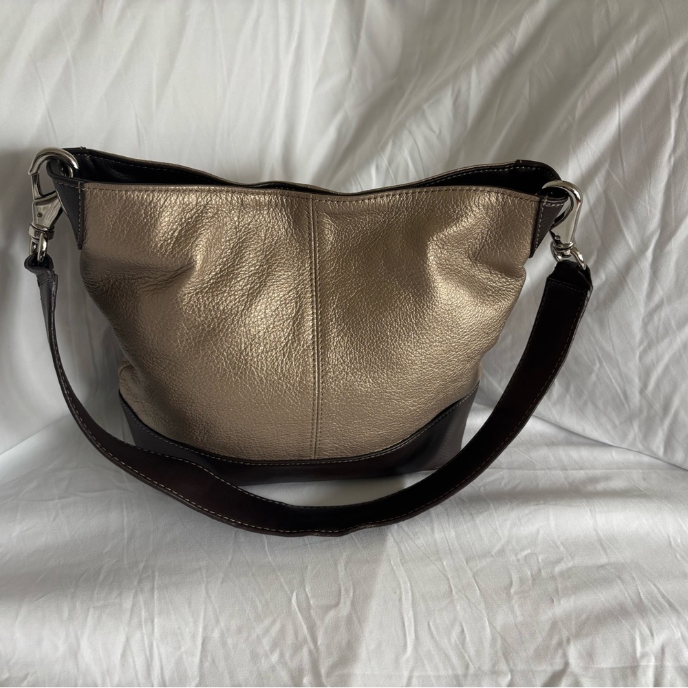 Elegant Gold and Brown Women's Bag